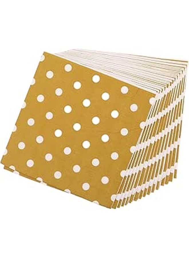 16 Pack Printed Dots Paper Napkins Disposable for Wedding Birthday Party Dinner - Image 1