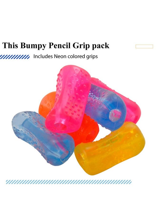 ذا بينسيل جراب أداة مساعدة مريحة في الكتابة من Pencil Grip Bumpy Grip - ألوان نيون (6 لكل عبوة)  - Image 2