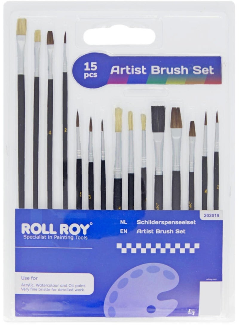 Artist Fine Brush Set 15 Pcs