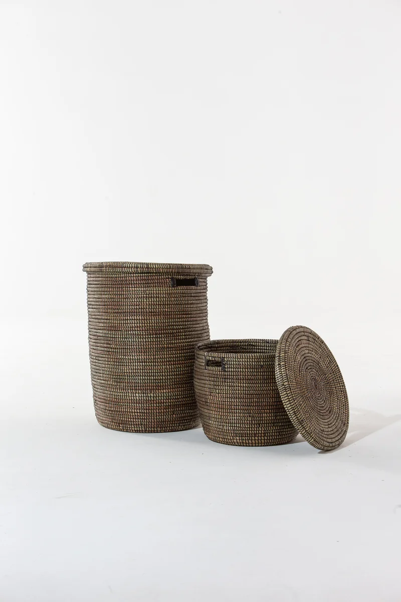 هومكود سلة تشينارا سوداء مصنوعة يدوياً