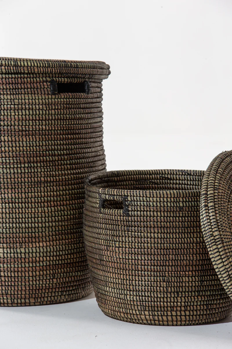 هومكود سلة تشينارا سوداء مصنوعة يدوياً