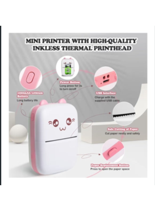Portable Bluetooth Thermal Printer - Cute Design - Inkless instant printing for photos, Labels & Notes. - Image 3