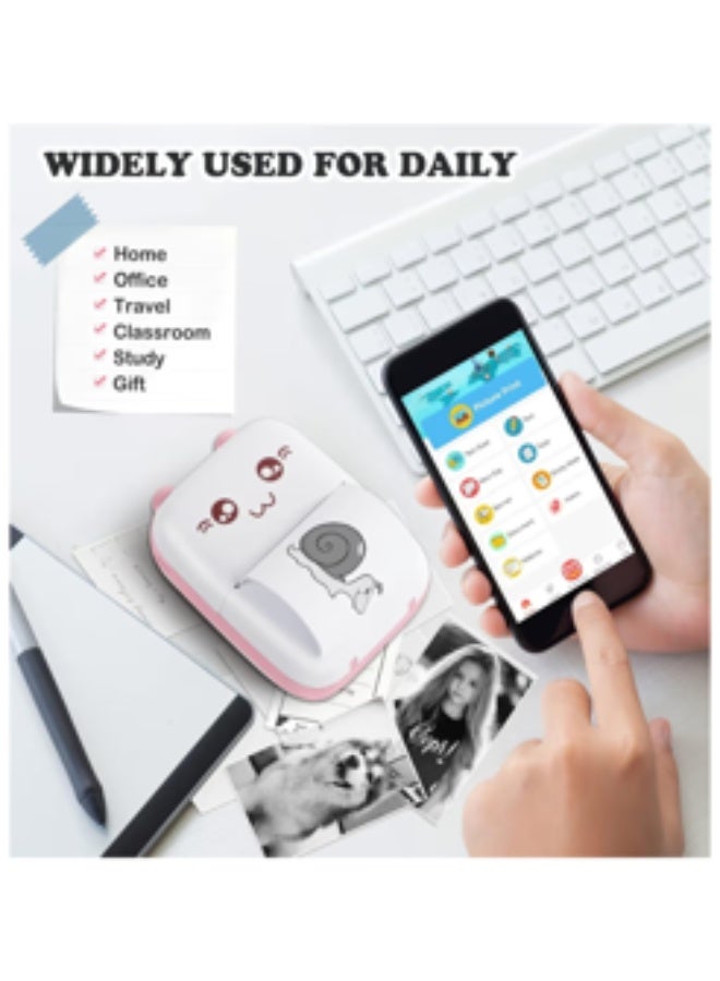 Portable Bluetooth Thermal Printer - Cute Design - Inkless instant printing for photos, Labels & Notes. - Image 4