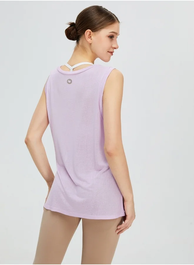 كون.يوغا Womens Tank Top Round Neckline Shirt