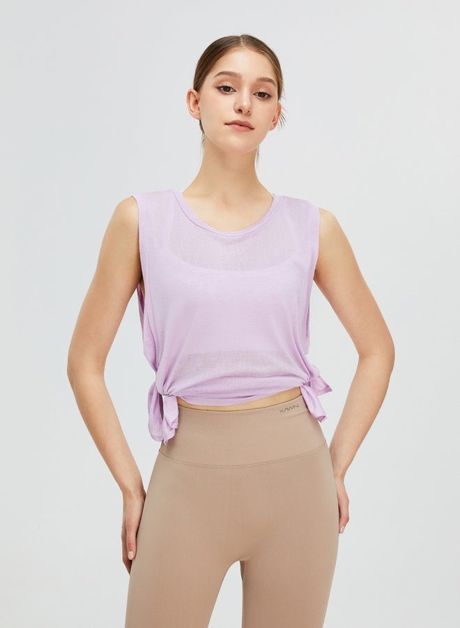 KAWN.YOGA Womens Tank Top Round Neckline Shirt - Image 4