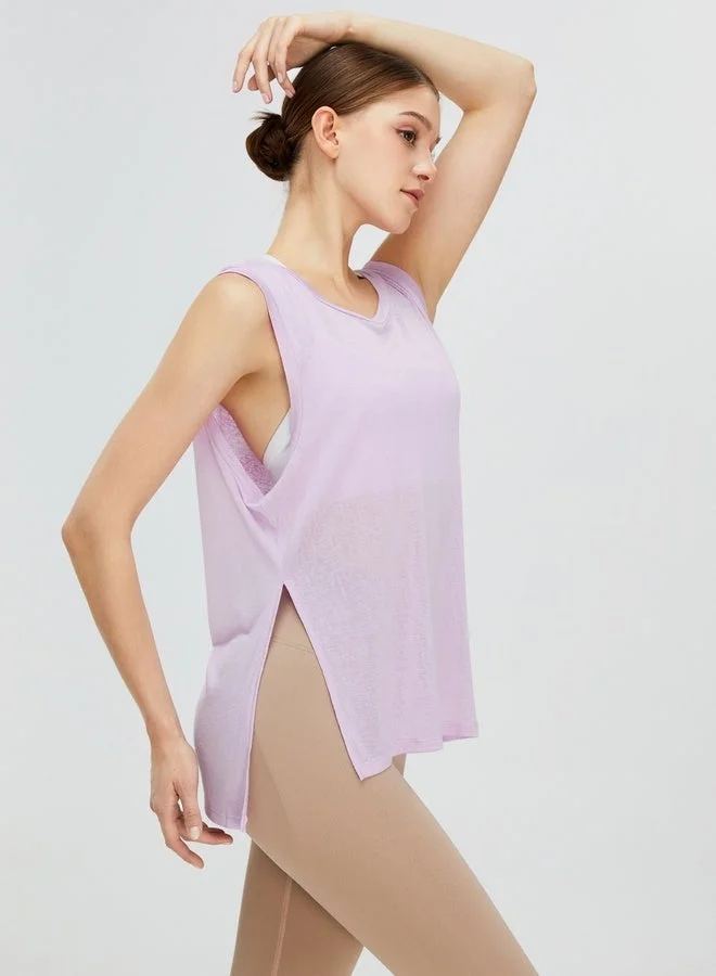 Kawn.yoga Blush Purple Womens Tank Top Round Neckline Shirt for Women | Best Price UAE