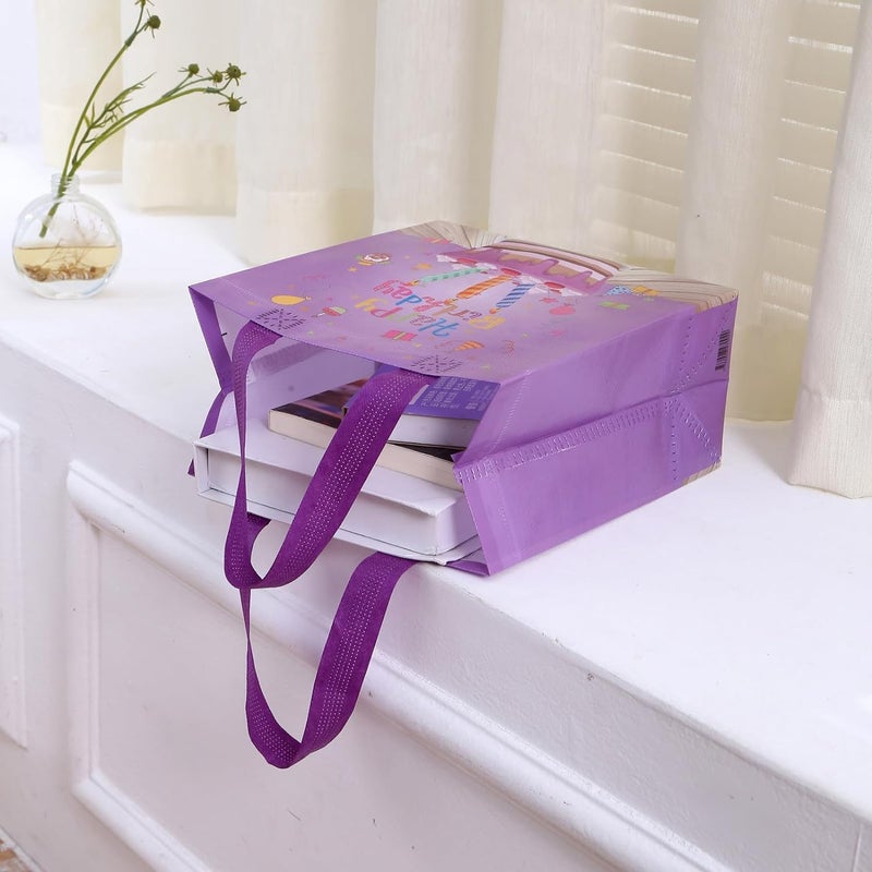 BeFunky 12pcs Birthday Gift Bags,Birthday Bags with Handles, Birthday Treat Bags, Multifunctional Non-Woven Birthday Bags for Gifts Wrapping, Birthday Party Supplies - Image 5
