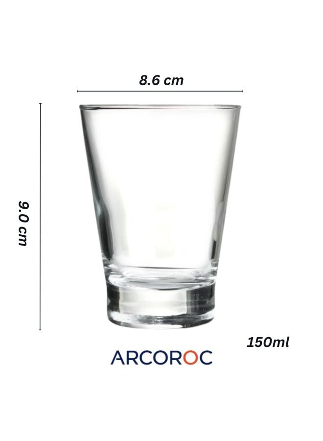 Arcoroc Shetland Tumbler – 150ml (C8312) | Premium Soda Glass | Durable & Stylish | Dishwasher Safe | France - Image 3