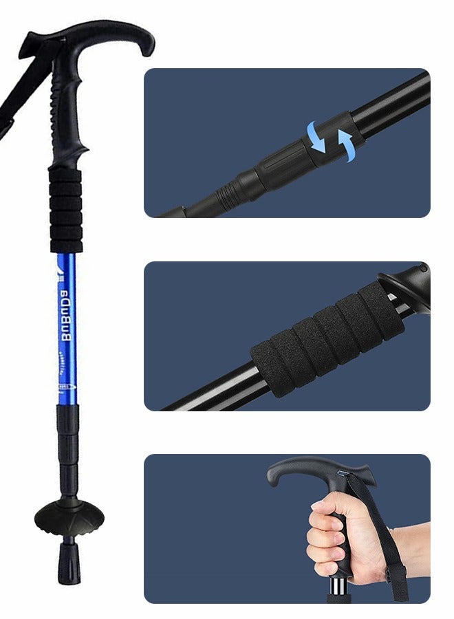 GROIC Trekking Poles Adjustable Hiking Walking Sticks Strong Lightweight ,Aluminum alloy, carbon non-slip,Lift and shrink ,Suitable for Camping Hiking Backpacks-Blue  - Image 3