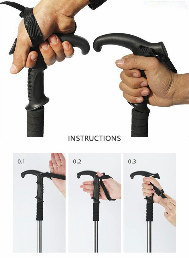 GROIC Trekking Poles Adjustable Hiking Walking Sticks Strong Lightweight ,Aluminum alloy, carbon non-slip,Lift and shrink ,Suitable for Camping Hiking Backpacks-Blue  - Image 4