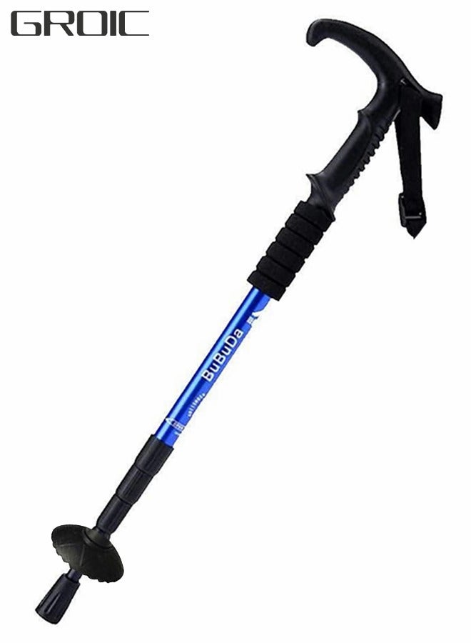 GROIC Trekking Poles Adjustable Hiking Walking Sticks Strong Lightweight ,Aluminum alloy, carbon non-slip,Lift and shrink ,Suitable for Camping Hiking Backpacks-Blue  - Image 1
