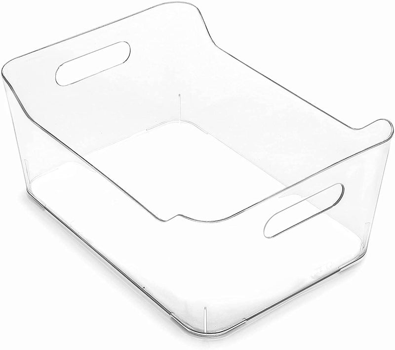 INKULTURE Refrigerator Pantry Organizer and Storage Bins And Ice Cube Holder With Front Handle For Fridge, Kitchen Cabinets, Countertops And Bedroom Etc | Medium | Pack of 02 - Image 1