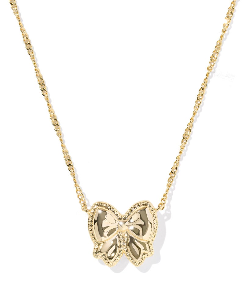 Kendra Scott Haley Bow Short Pendant Necklace, 14K Gold-Plated Brass, Fashion Jewelry for Women, Blush Ivory Mother Of Pearl - Image 2