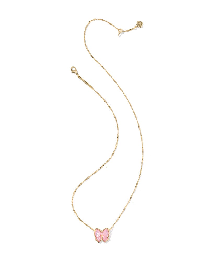 Kendra Scott Haley Bow Short Pendant Necklace, 14K Gold-Plated Brass, Fashion Jewelry for Women, Blush Ivory Mother Of Pearl - Image 3