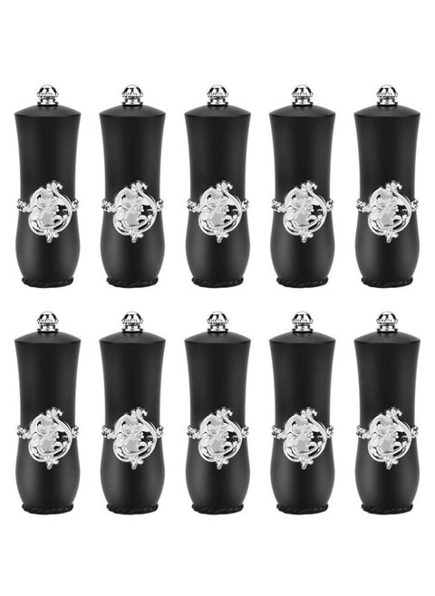 Empty Lipstick Tube, 10 Pcs Royal Style DIY Lipstick Empty Container Self-made Lipstick Mold Lip Balm Tubes (Black)