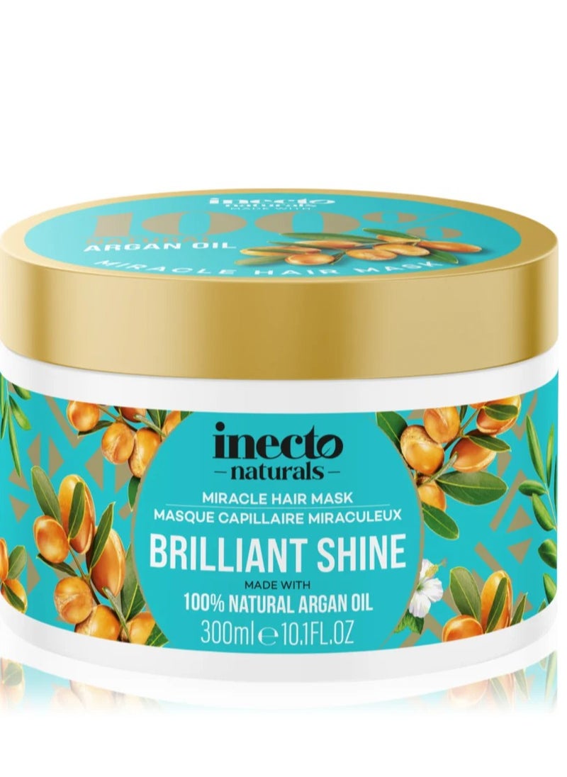 Inecto - Inecto Naturals Shine Argan Miracle Hair Mask 300ml - Image 1