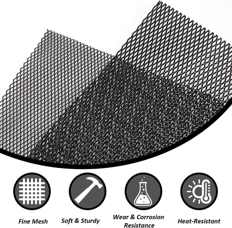 NBEADS 2 Pcs Car Grill Mesh, 1.09 Yardsx12.99 Inch Automotive Grille Insert Bumper Universal Aluminium Alloy Car Racing Grill Net with Rhombus Pattern for Car Bumper Body Kit, Black - Image 5