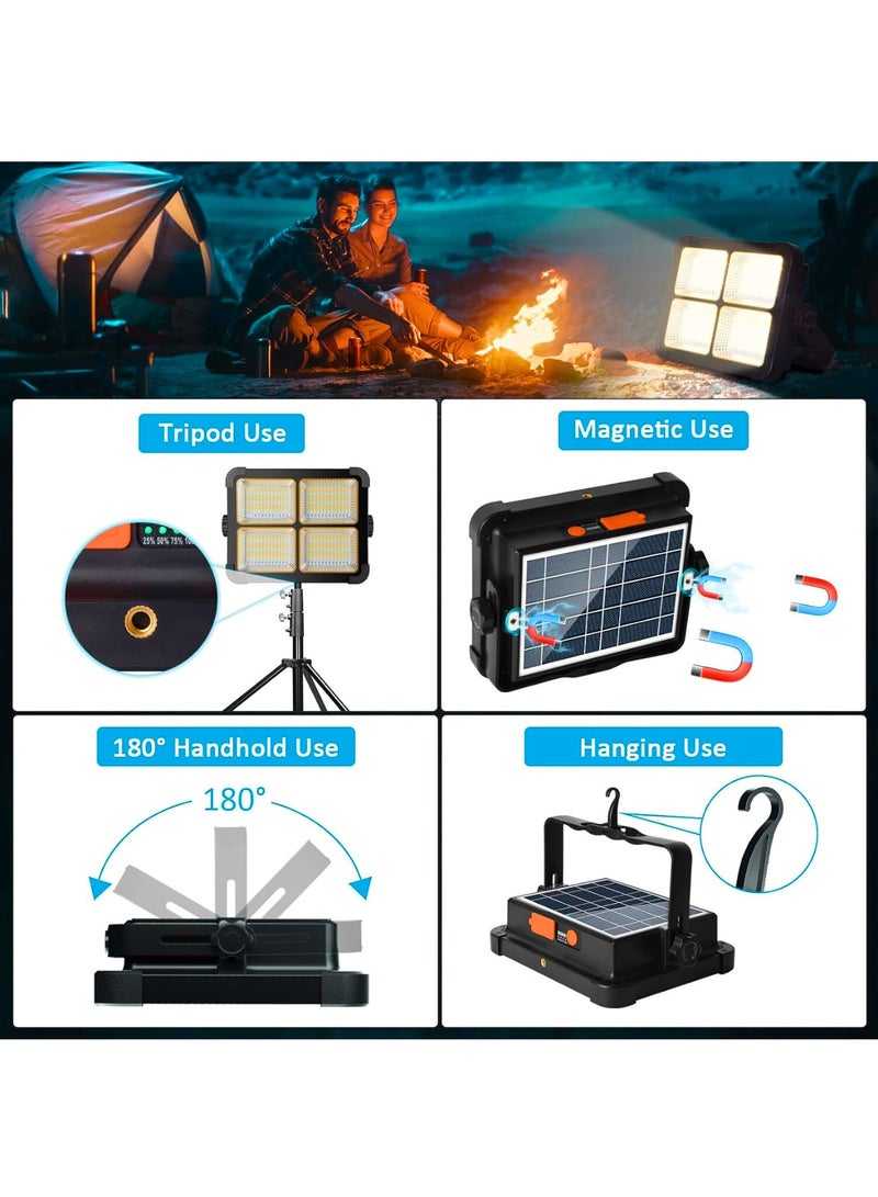 Work Light Rechargeable 100W, Portable LED Work Solar Light 12000mAh 10000 LM with Stepless Brightness Job Site Battery Rechargeable LED Floorlight for Emergency Worklight for Power Cut - Image 4