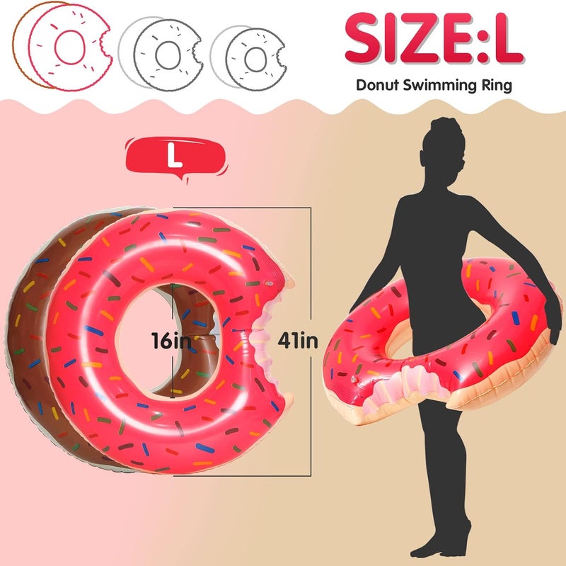 DMAR Donut Pool Float - Donut Tube & Ring for Beach & Pool - Image 2