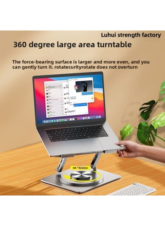 Generic - Rotatable Laptop Bracket Bracket Desktop Elevator Lifting Hanging Heat Dissipation Base Office Student-Colour:Space Gray [super Premium Edition] 720 Degree Rotation - Image 1