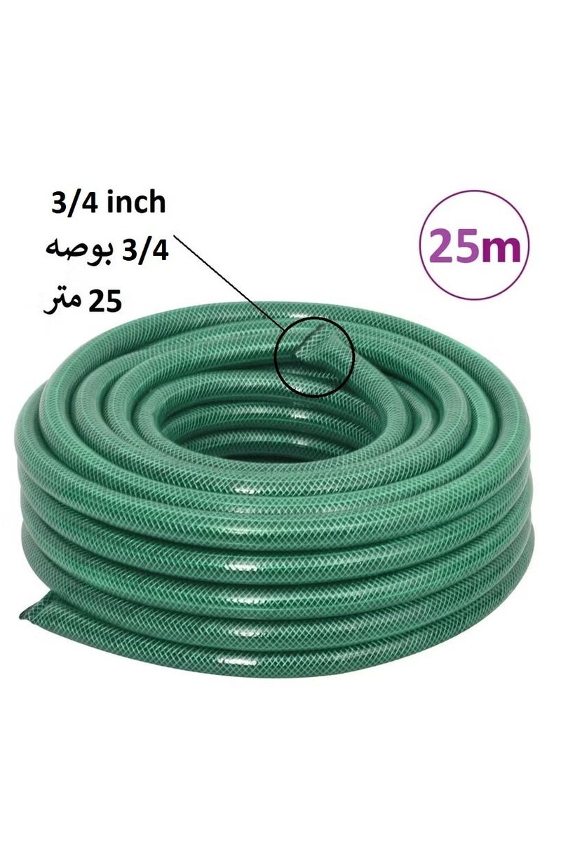 RENOVO 3/4-inch 25-meter Garden Hose with a Solid Metal Wall-Mounted Holder Brown / Green - Image 5