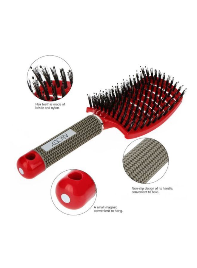 NIBEMINENT Nylon Detangle Hair Scalp Massage Comb Red/Black - Image 3