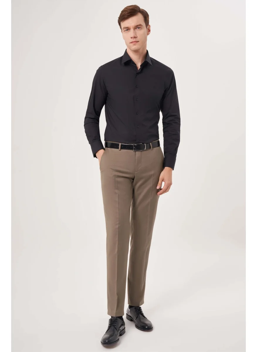 Bisse Men's Woven Classic Trousers BEIGE PPNK23YNOS001_D07