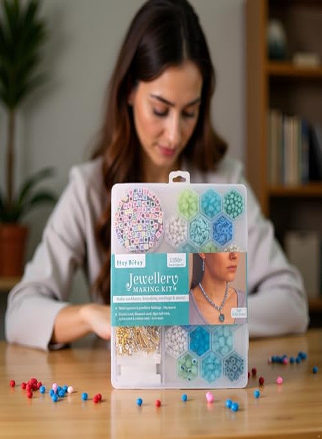 itsy-bitsy Itsy Bitsy My Beads Studio Jewellery Making Kit Aqua Foam Assorted Craft Beads Organised Box DIY Bracelet Set, Jewellery Making kit DIY Beads Craft Set - Image 2