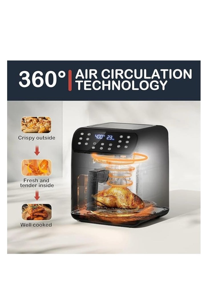 Digital Air Fryer Oven With Clear Window And Internal Light,Cooking with Rapid Air Convection Technology,Crisp Results,12 Program 6.5L Capacity1500 Waat