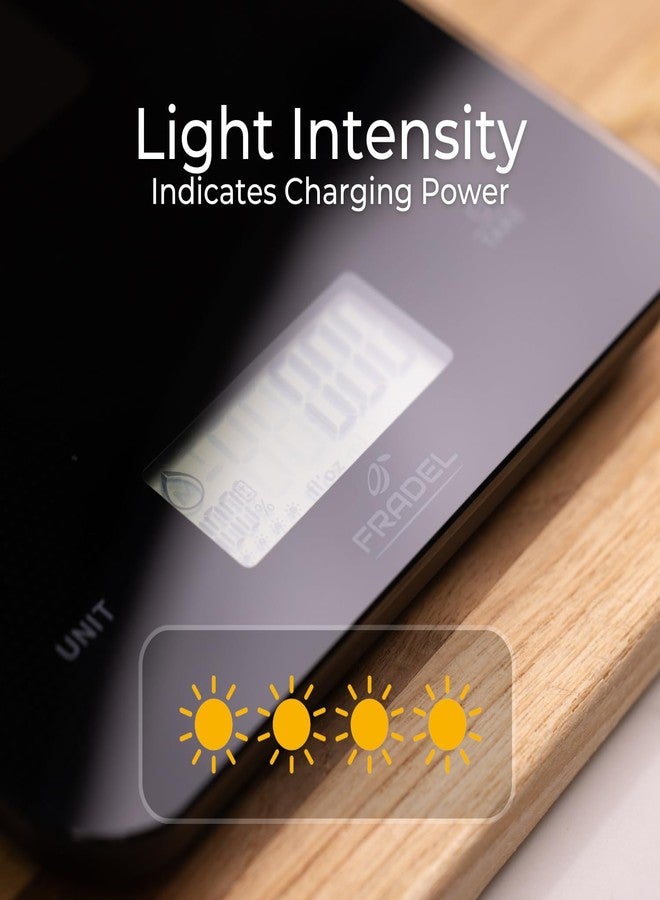 Fradel ميزان طعام شمسي من فراديل - لا يحتاج إلى بطاريات، يتحمل وزن 33 رطلاً، ودقة قياس 1 غرام، يقيس بالجرام والأونصة - Image 3