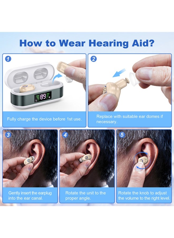 chiteng Hearing Aid Device for Adults Seniors, Hearing Aid Rechargeable Sound Amplifier with Noise Cancelling  - Image 4