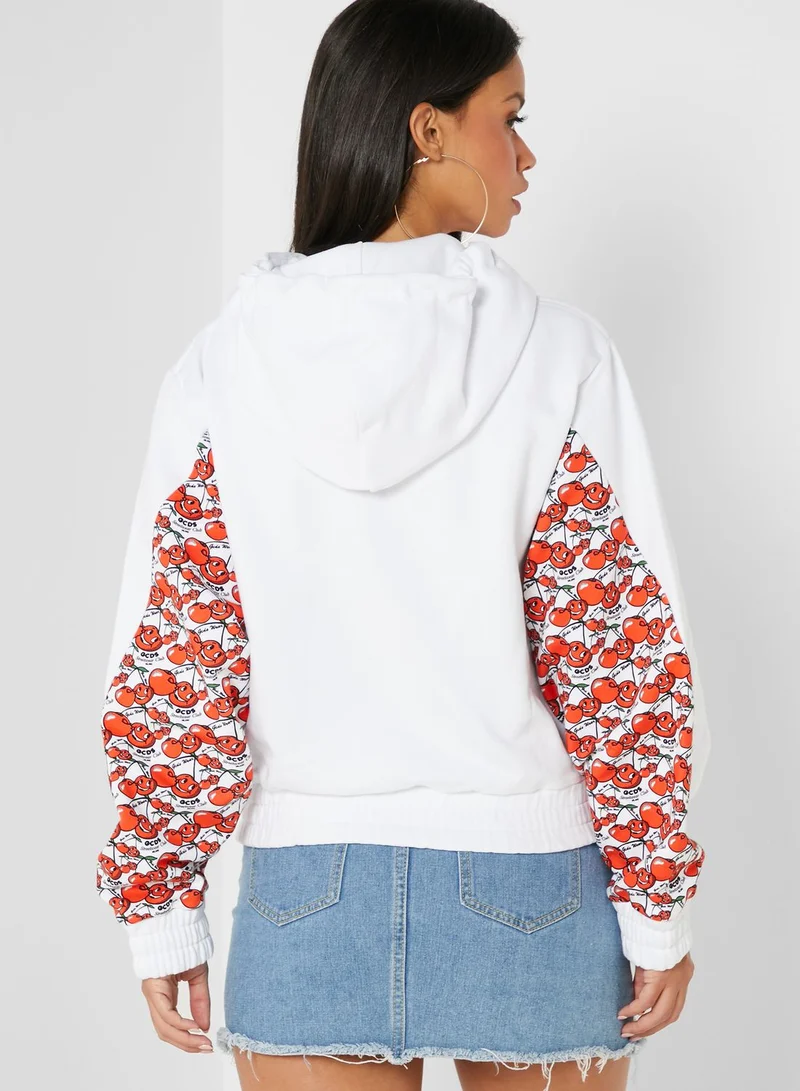 GCDS Printed Sleeve Hoodie