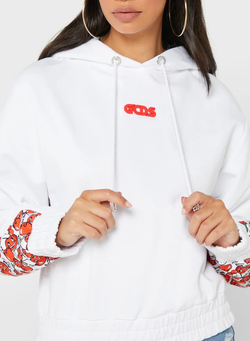 GCDS Printed Sleeve Hoodie