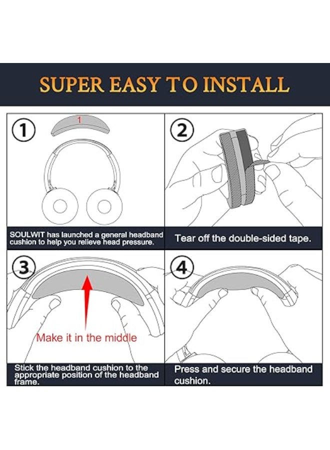 QIRG Earpads Ear Pads and Headband Cover For Sony WH-CH520 Headphone Replacement Headstrap Pad Repair Part -ear Headphones with Softer Leather (Black) - Image 5