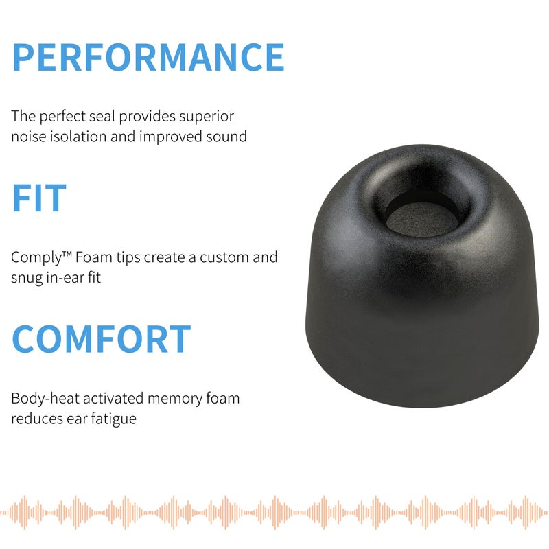 COMPLY رؤوس أذن فوم كومبلاي لسماعات سوني TrueWireless، مقاسات متنوعة S، M، L، 3 أزواج، أسود، راحة قصوى، تثبيت غير قابل للاهتزاز، رأس بديل لسماعة الأذن، صنع في الولايات المتحدة الأمريكية - Image 2