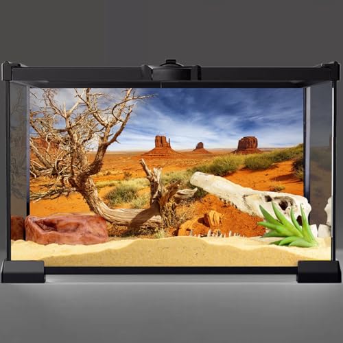 AWERT 72x24 inches Reptile Habitat Background Orange Desert Terrarium Background Durable Polyester Background - Image 2
