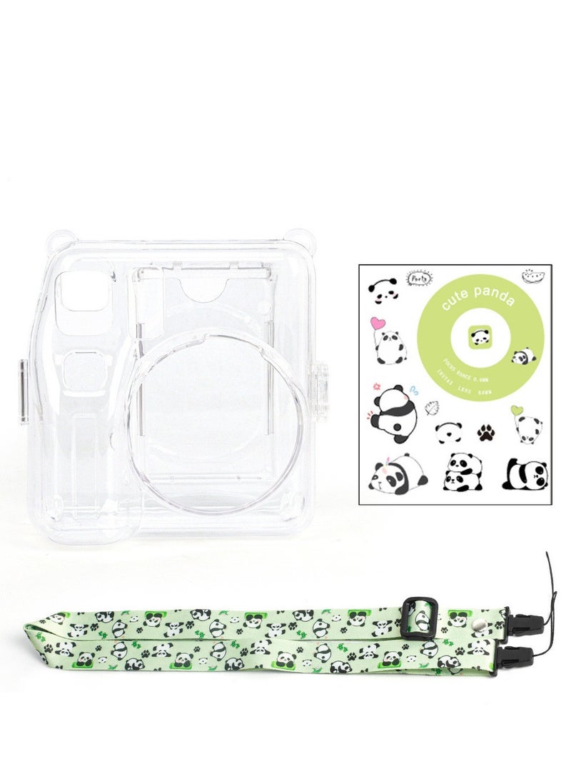 Clear Case Compatible with Fujifilm Mini SE Protective Camera Case with Upgraded Photo Storage Pocket/ DIY Sticker/ Mini Frames/ Hard PC - Green  - Image 1