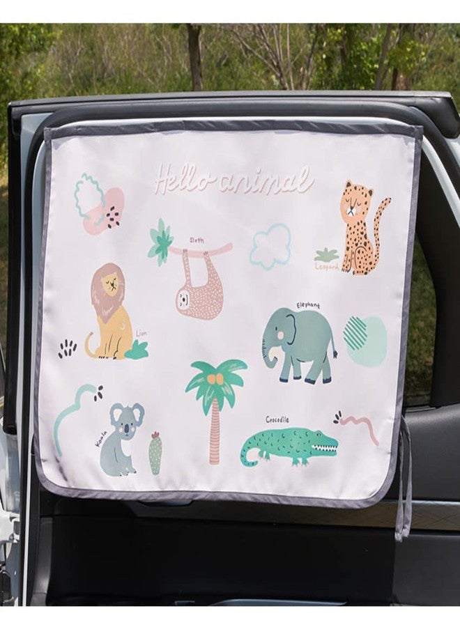 BEBEDECO Magnetic Car Sun Shade Curtain for Side Window - Sun Blocker and UV Protector for Baby, Kids, and Pets - Universal Fit with Built-in Magnets for Steel-Framed Door (Animal Friends) - Image 3