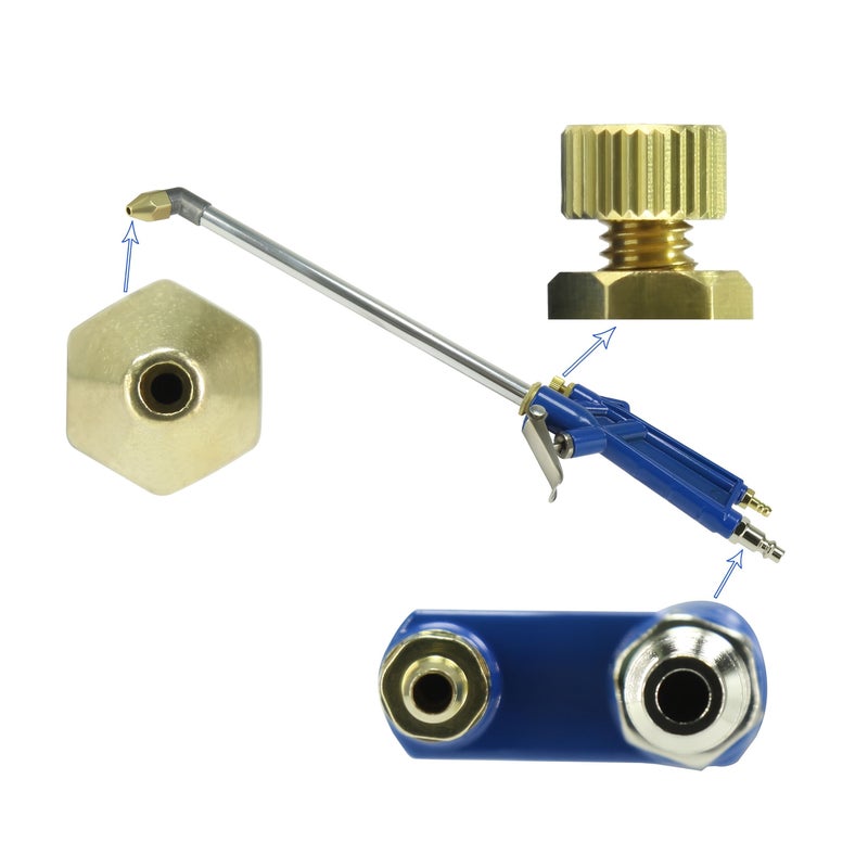 2 Pcs 2in1 Air Blow Gun Pneumatic Engine Cleaning Degreaser Sprayer With 4Ft Hose - Image 5