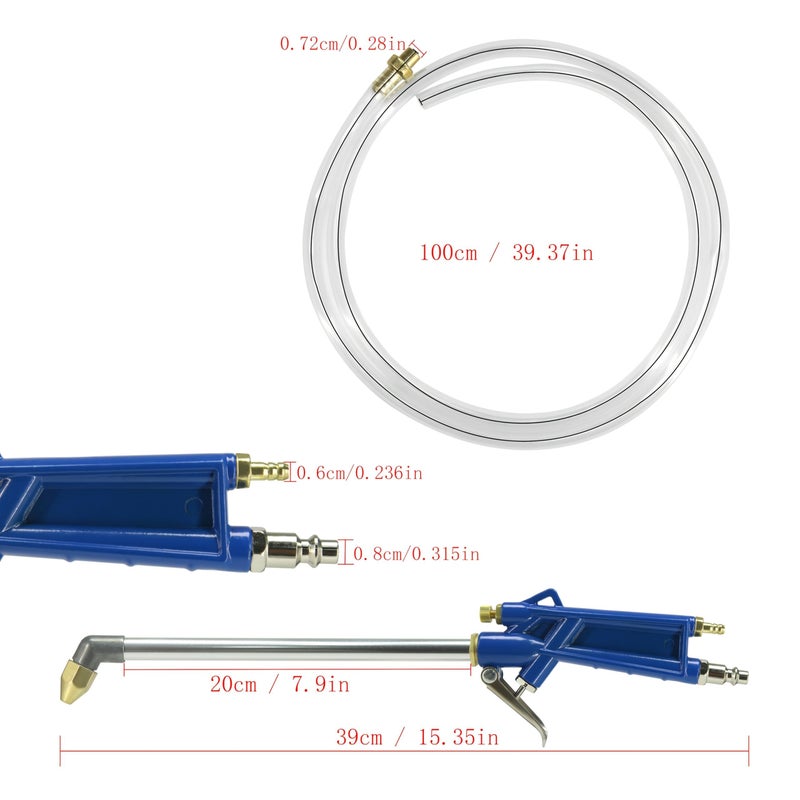 2 Pcs 2in1 Air Blow Gun Pneumatic Engine Cleaning Degreaser Sprayer With 4Ft Hose - Image 2