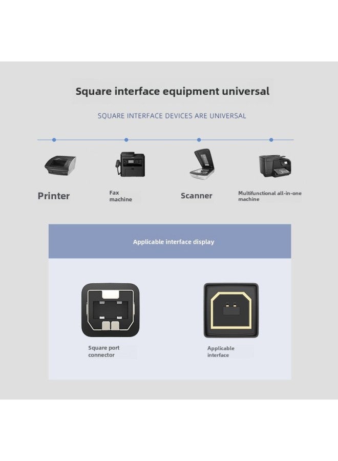 Desktop Laptop Universal Printer Usb Cable Square Port Data Cable Extension Cable 3.5m 10m Brother - Image 5