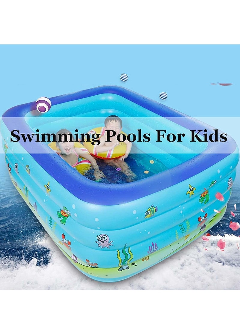 Reko Inflatable Pool Large Family Pool, Paddling Pool for Children, Inflatable Swimming Pools, Rectangular Family Pool - Image 3