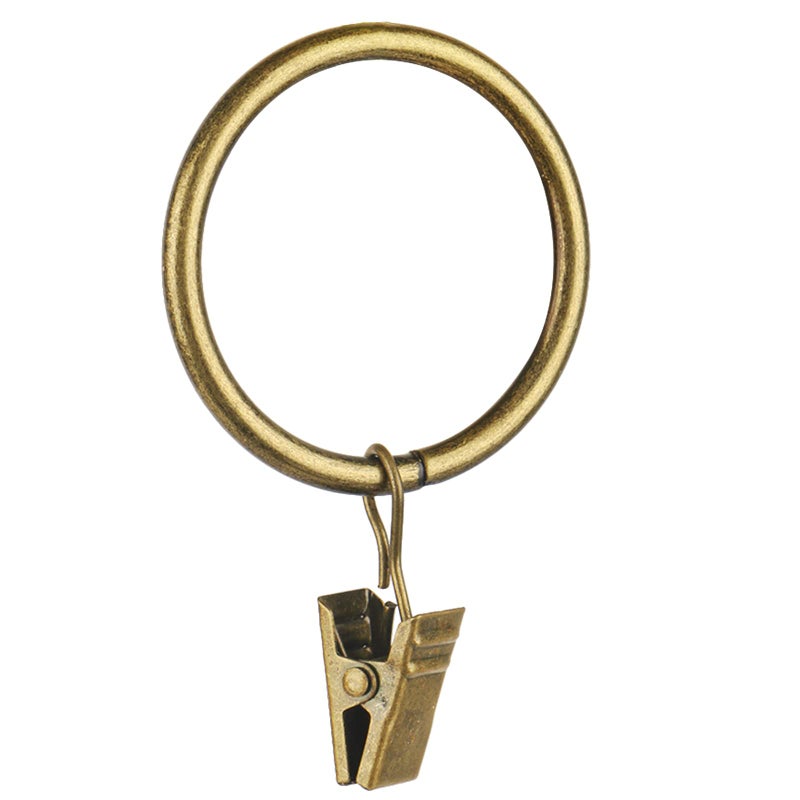 Curtain Rings  14 PCS 15Inch Clip Rings for Curtain Panels This Antique Brass Drapery Curtain Clip Rings Also Apply for Drapery Rod