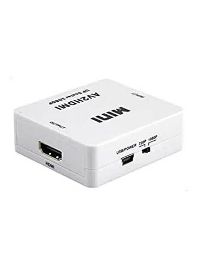 JAJEEK Mini AV to HDMI Converter – Composite CVBS RCA AV2HDMI Signal Adapter | Converts Analog AV Input (Yellow/Red/White) to HDMI Output | Supports 1080P HD Display | Easy Plug & Play Setup | Ideal For TV, Monitor, VHS, VCR, DVD Player, Game Consoles | White - Image 2