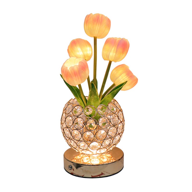 Tulip Night Light Light Light Luxury Decorative Table Lamp Bedroom Bedside Lamp Crystal Ambiance Light 3 Color Temperatures (Cool White/Warm White/Neutral Light) for Living Room Bedroom Bedside - Image 1