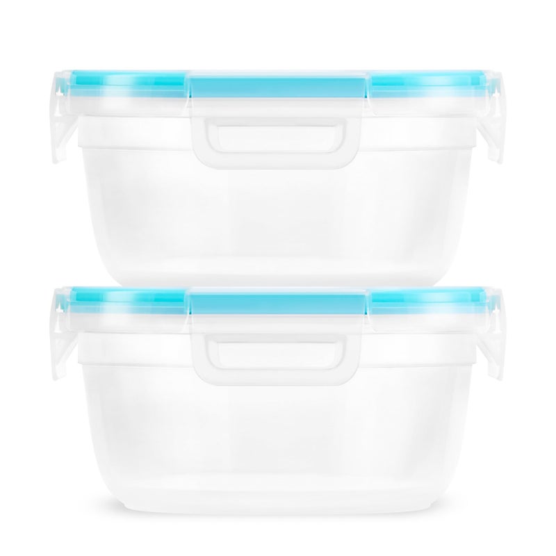 Snapware Total Solution 2Pack 4Cup Plastic Food Storage Containers Set Leakproof  Airtight Locking Lids Round Tupperware NonToxic BPAFree Lids Microwave Dishwasher Freezer Safe