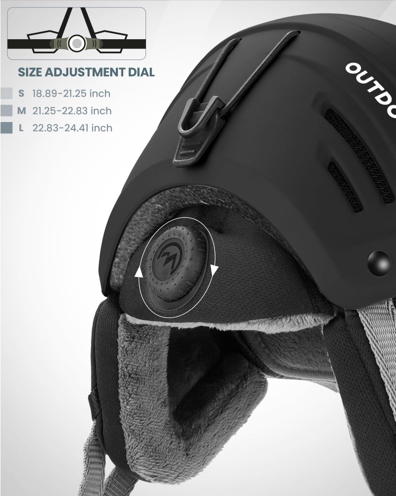OutdoorMaster Snowboard Helmet with Ski Goggles,Ski Helmet and 2-in-1 Visor Detachable Goggles Set,Protective EPS Foam & 14 Cooling Vents -Snow Helmets for Men,Women & Youth - Image 4