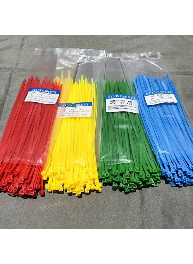 100 Pack Yellow Heavy Duty Cable Zip Ties Durable Plastic Wire Management Straps - Image 2