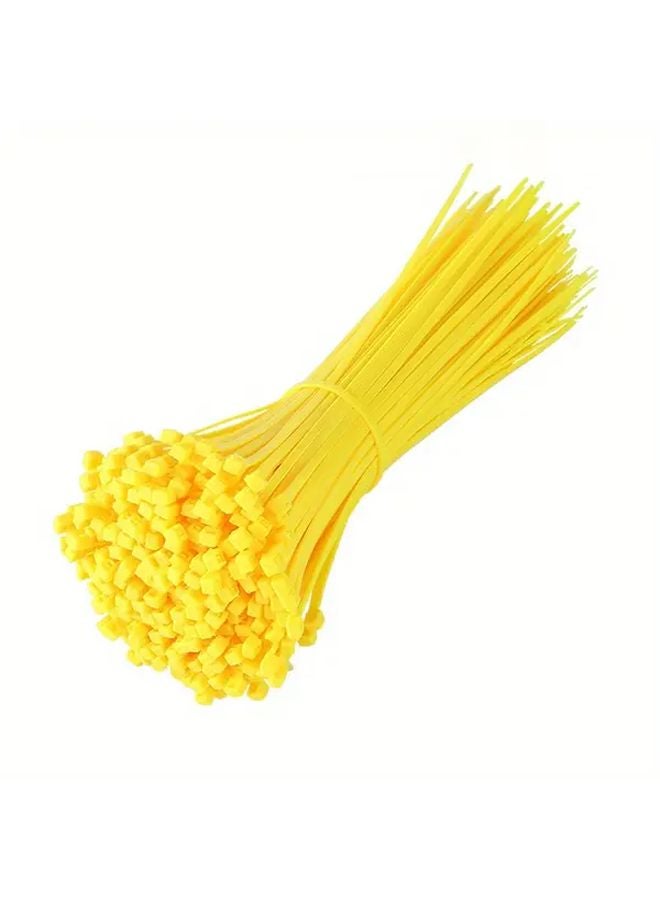 100 Pack Yellow Heavy Duty Cable Zip Ties Durable Plastic Wire Management Straps - Image 3