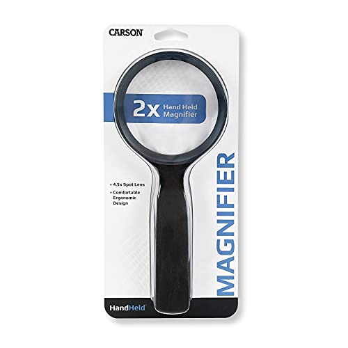 Carson HandHeld 2x Power Magnifier with 4.5x Spot Lens (JS-36) - Image 3